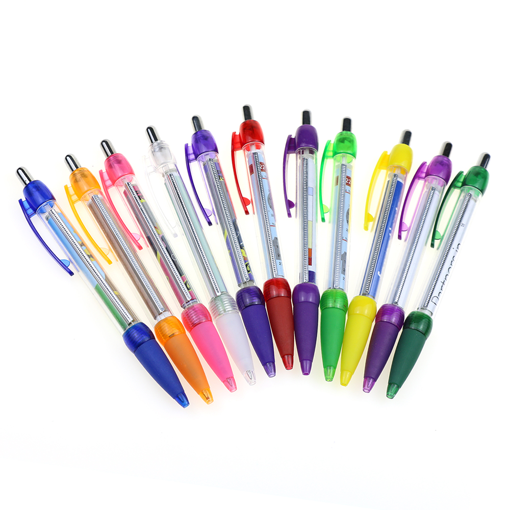 Promotional Plastic Flag Pen Retractable Pull Out Banner Pen Cheap Rolling Paper