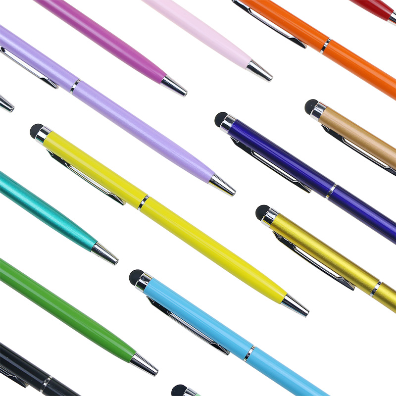 Hot Selling Multi-Colors Metal Stylus Twist Ball Pen Slim Metallic Pen Hotel Bal
