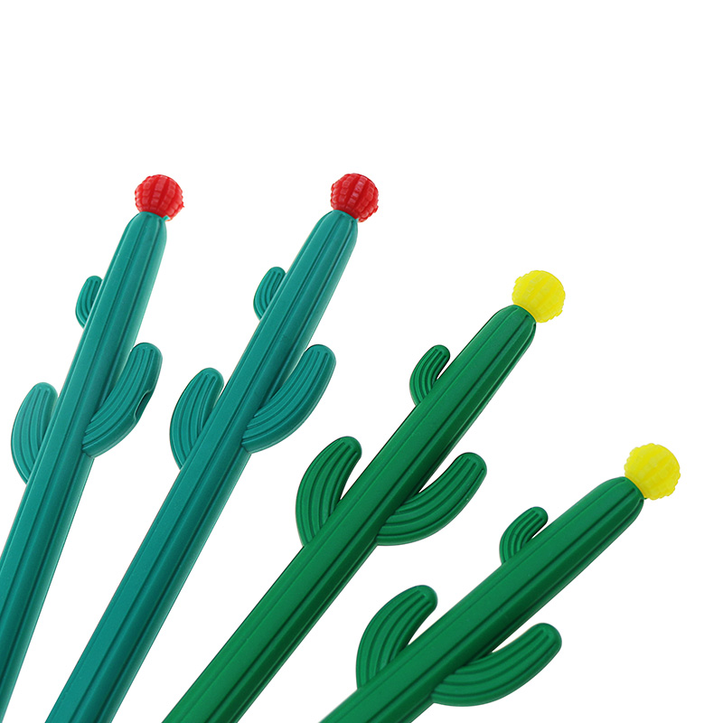 Wholesale Fancy Gel Pens Creative Cute Cactus Shape Pen Custom Logo Printed Plas