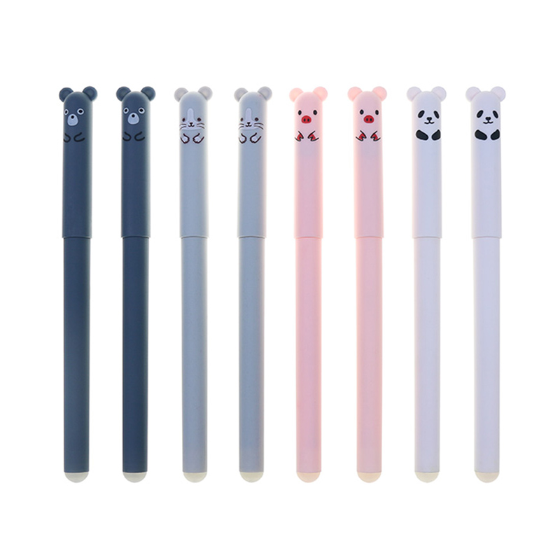 Hot Selling Cute 0.38mm Blue Black Gel Ink Pen Easy Erase Neutral Pen Cartoon Pl