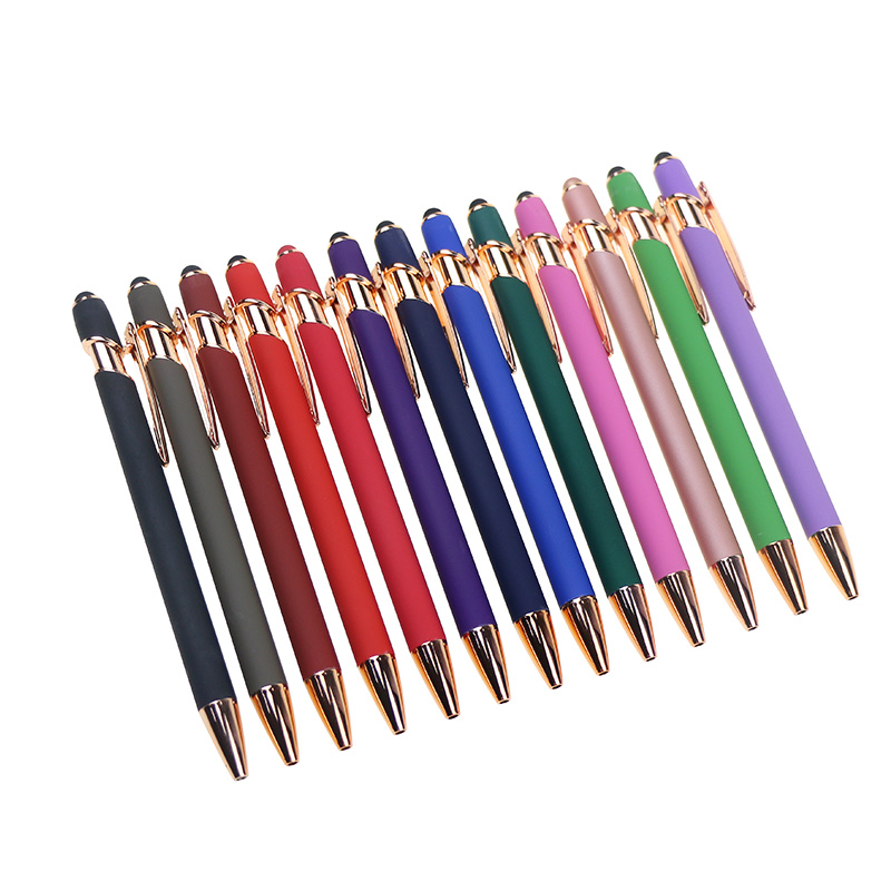 Wholesale High-end Rose Gold Trims Stylus Pen Multi Color Custom Logo Metal Ball