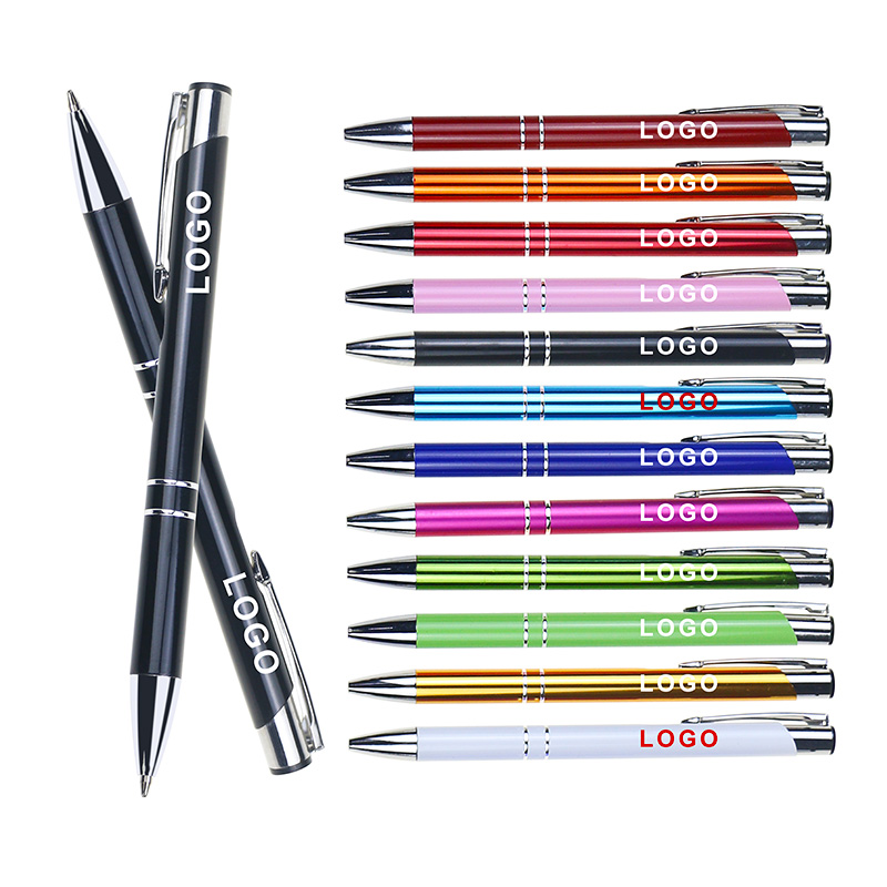High Quality Multi Color Aluminium Advertising Business Pen Custom Metal Ball Pe