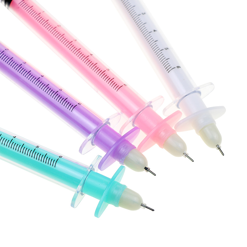 New Model Creative Luminous Syringe Shape Gel Ink Pens Colorful Neutral Pen Cute
