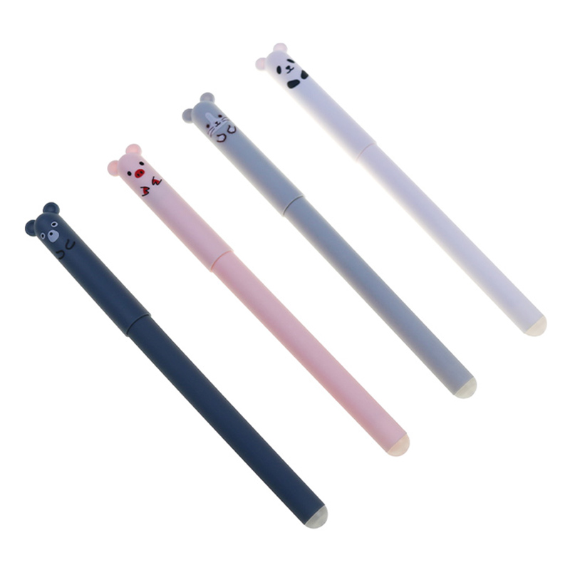 Hot Selling Cute 0.38mm Blue Black Gel Ink Pen Easy Erase Neutral Pen Cartoon Pl