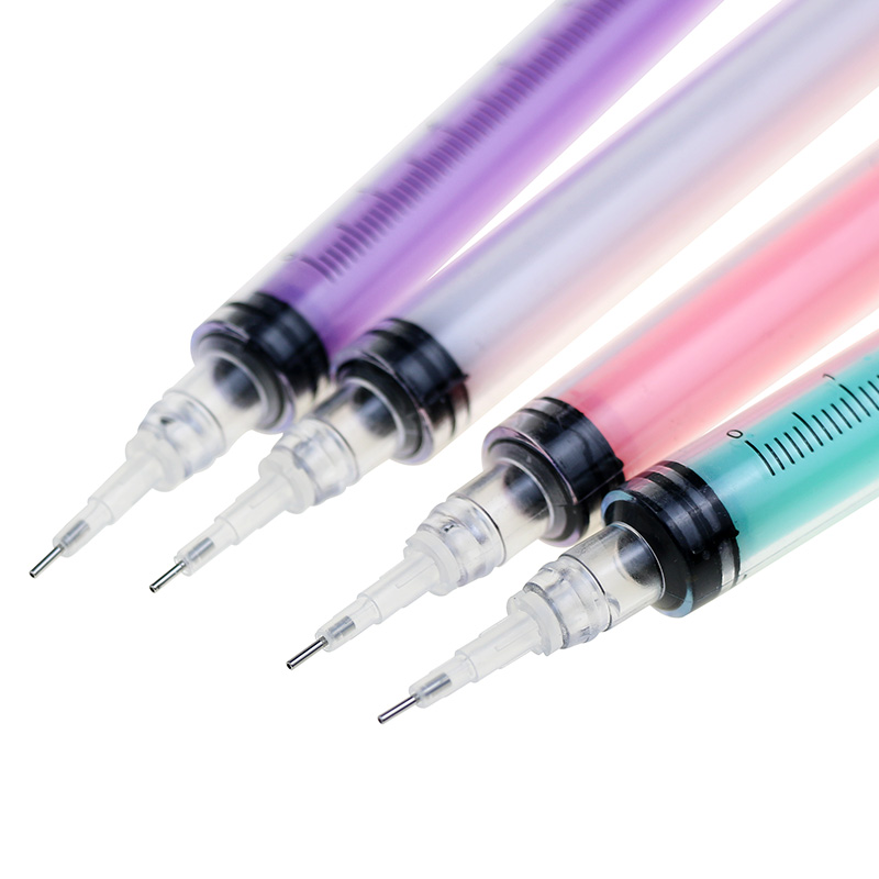 New Model Creative Luminous Syringe Shape Gel Ink Pens Colorful Neutral Pen Cute