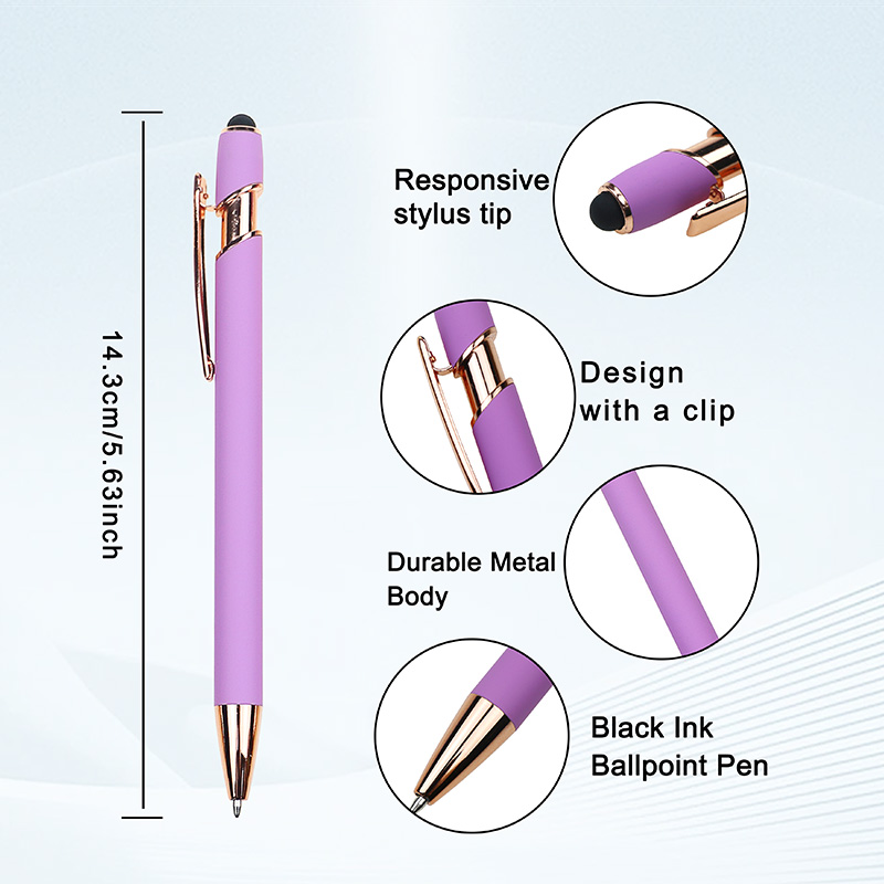Wholesale High-end Rose Gold Trims Stylus Pen Multi Color Custom Logo Metal Ball