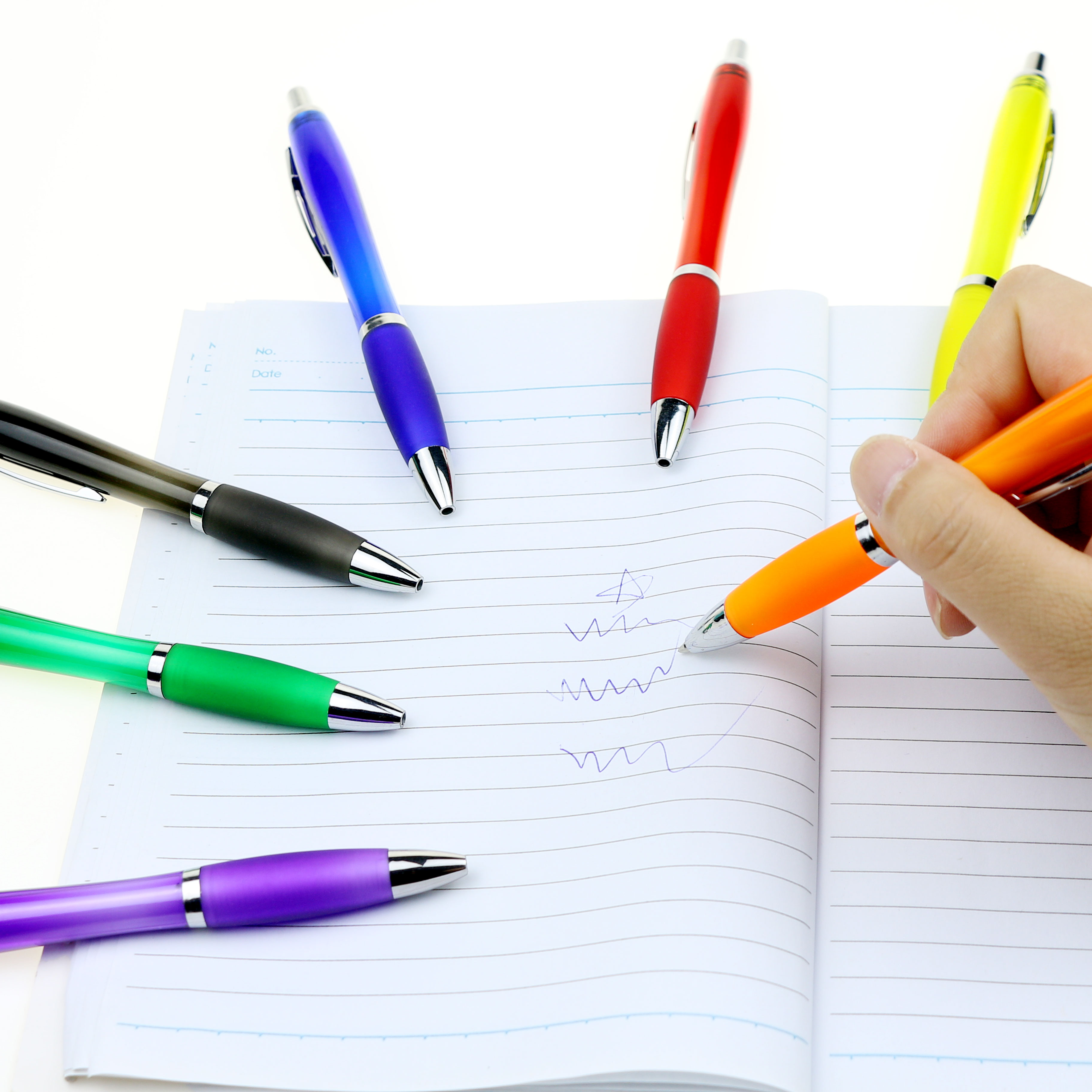Promotional Customized Ball Point Pens Plastic Fancy Ball Pen with Printed Logo