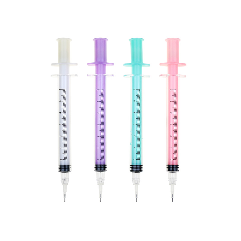 New Model Creative Luminous Syringe Shape Gel Ink Pens Colorful Neutral Pen Cute