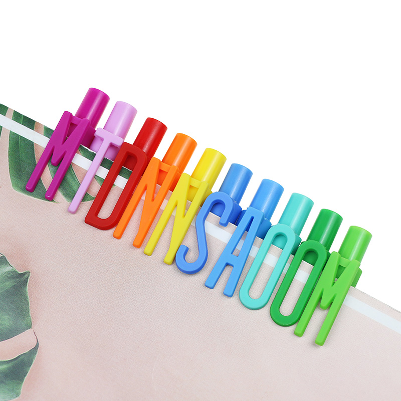 Novelty Colorful Creative English Letter Clip Gel Pens with Logo Customizable 0.