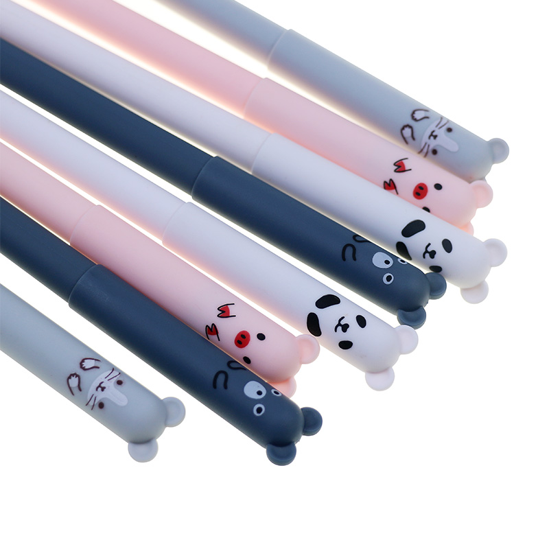 Hot Selling Cute 0.38mm Blue Black Gel Ink Pen Easy Erase Neutral Pen Cartoon Pl