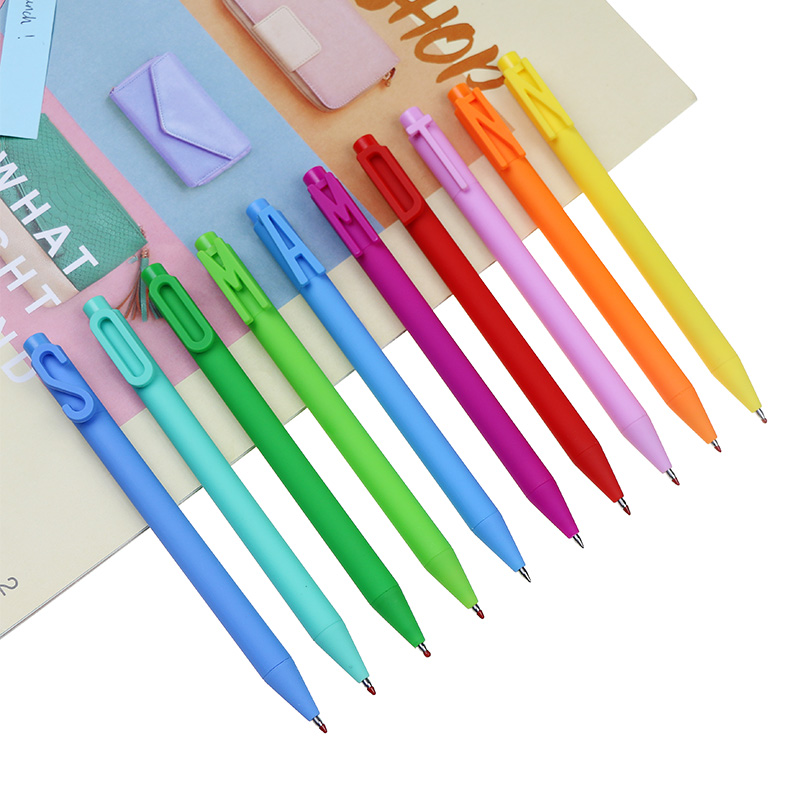 Novelty Colorful Creative English Letter Clip Gel Pens with Logo Customizable 0.