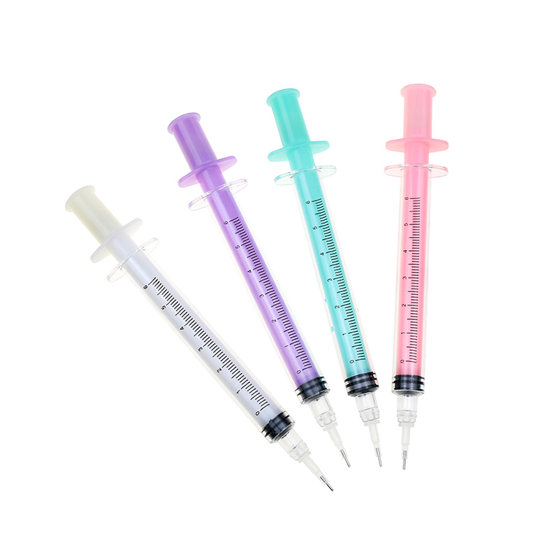 New Model Creative Luminous Syringe Shape Gel Ink Pens Colorful Neutral Pen Cute