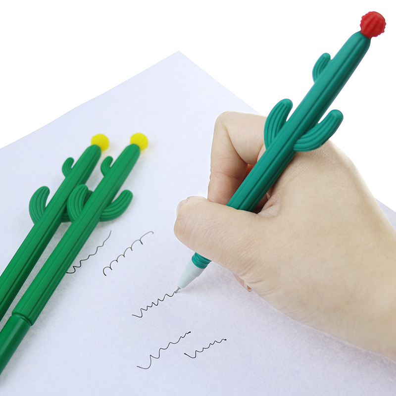 Wholesale Fancy Gel Pens Creative Cute Cactus Shape Pen Custom Logo Printed Plas