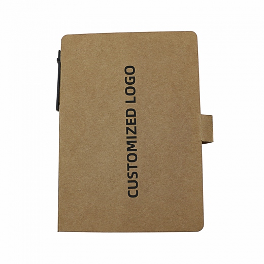 Wholesale Custom Kraft Cover Notebooks Mini Memo Pad With Sticky Notes and Ball 