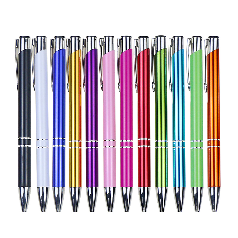 High Quality Multi Color Aluminium Advertising Business Pen Custom Metal Ball Pe
