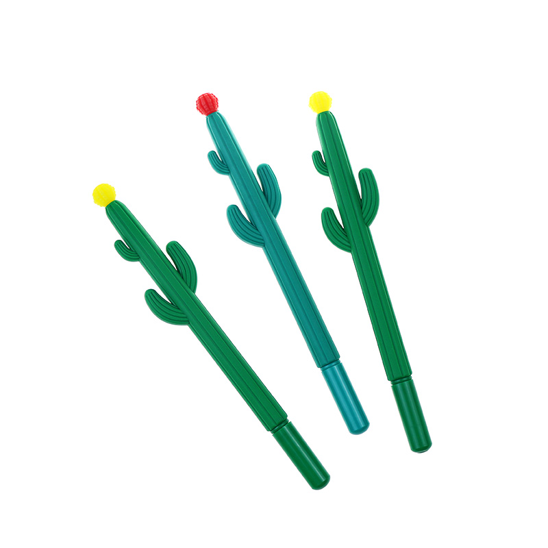 Wholesale Fancy Gel Pens Creative Cute Cactus Shape Pen Custom Logo Printed Plas