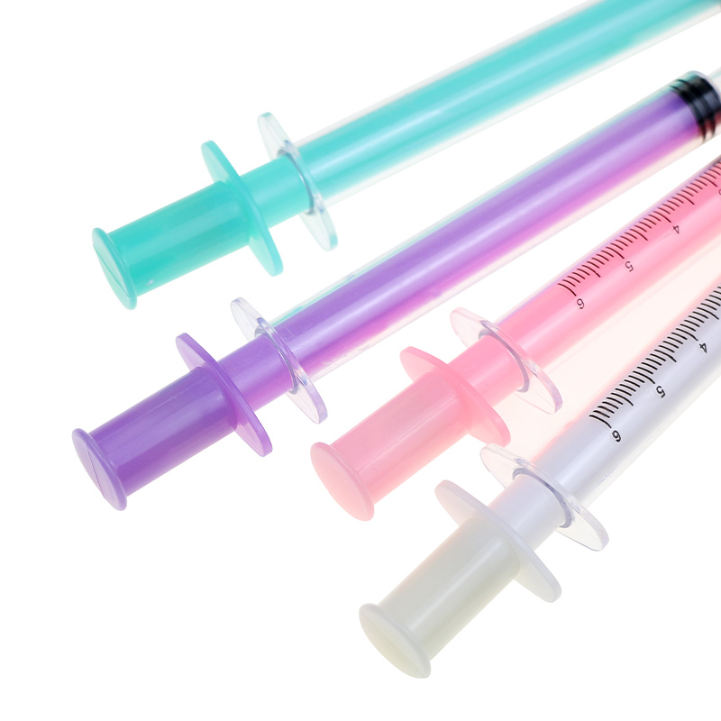 New Model Creative Luminous Syringe Shape Gel Ink Pens Colorful Neutral Pen Cute