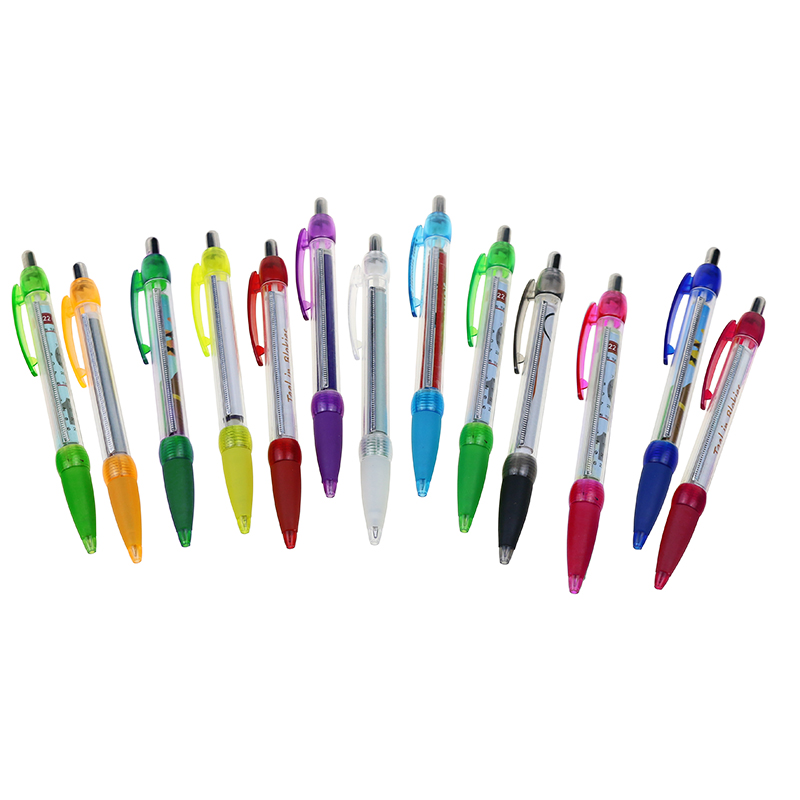 Promotional Plastic Flag Pen Retractable Pull Out Banner Pen Cheap Rolling Paper