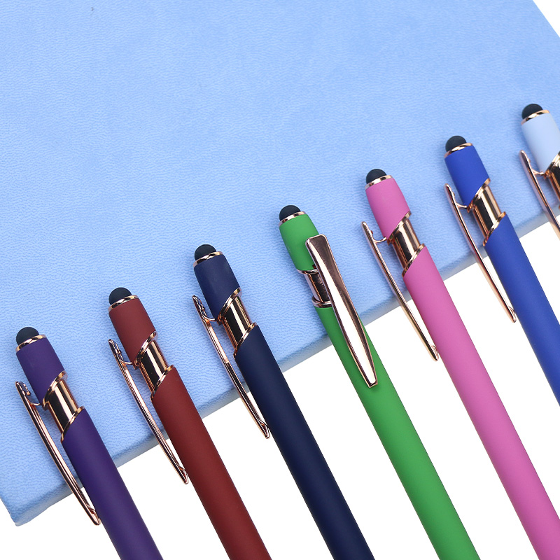 Wholesale High-end Rose Gold Trims Stylus Pen Multi Color Custom Logo Metal Ball