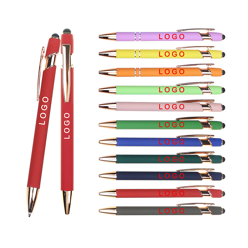 Wholesale High-end Rose Gold Trims Stylus Pen Multi Color Custom Logo Metal Ball
