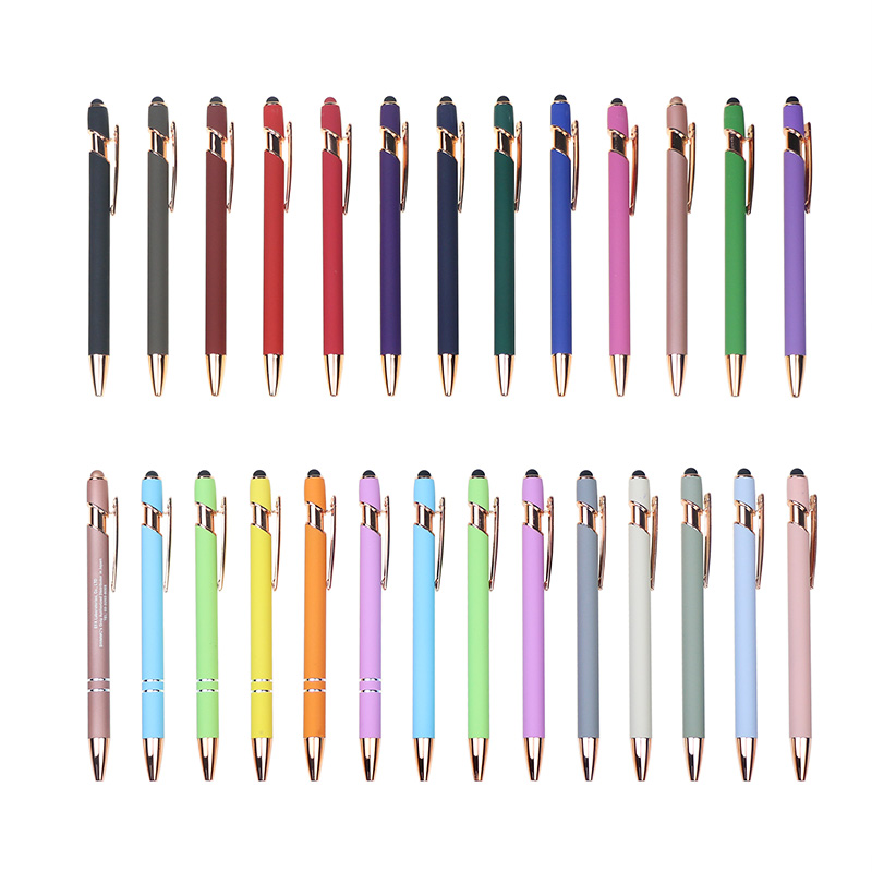 Wholesale High-end Rose Gold Trims Stylus Pen Multi Color Custom Logo Metal Ball