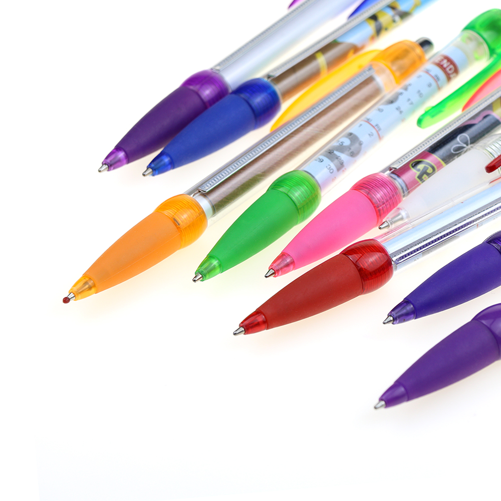 Promotional Plastic Flag Pen Retractable Pull Out Banner Pen Cheap Rolling Paper
