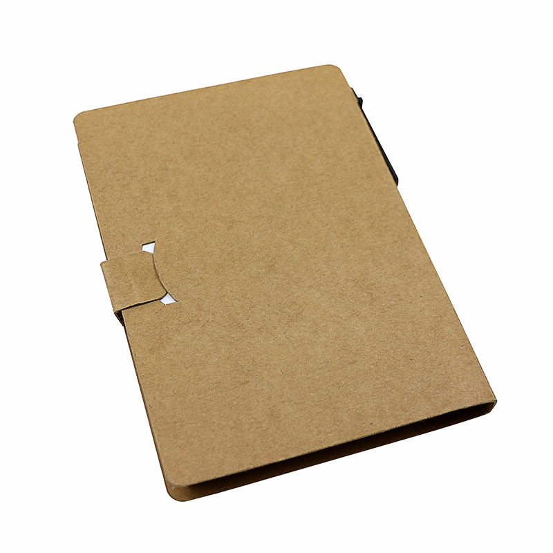 Wholesale Custom Kraft Cover Notebooks Mini Memo Pad With Sticky Notes and Ball 