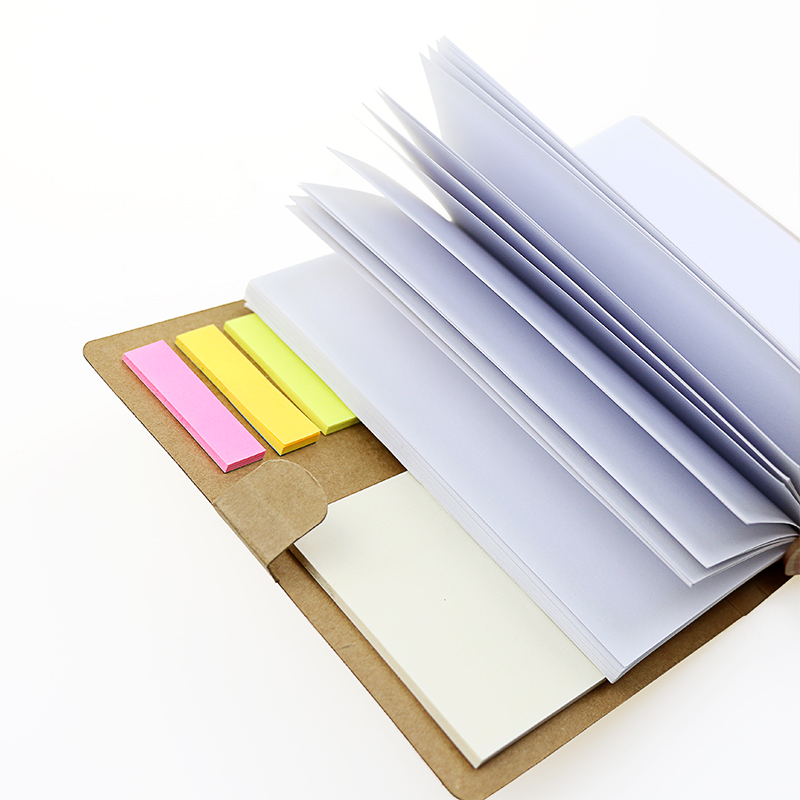 Wholesale Custom Kraft Cover Notebooks Mini Memo Pad With Sticky Notes and Ball 