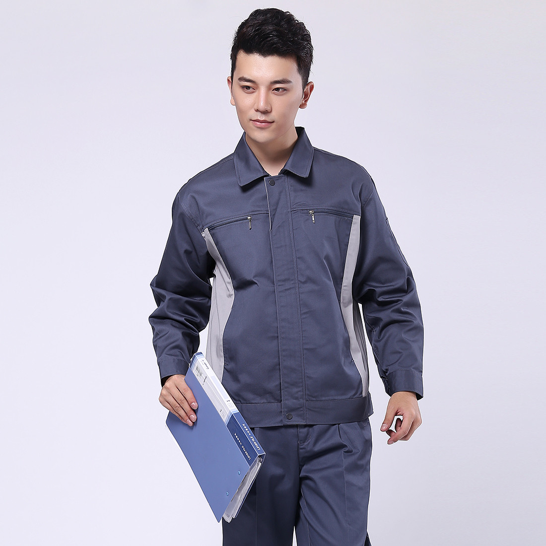 深灰配浅灰工作服AC076