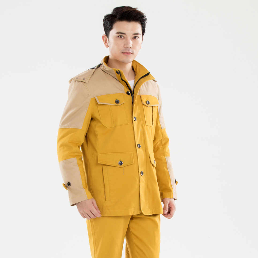 黄拼灰色冬季工作服MF20-4