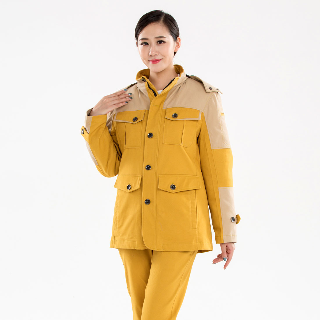 黄拼灰色冬季工作服MF20-4
